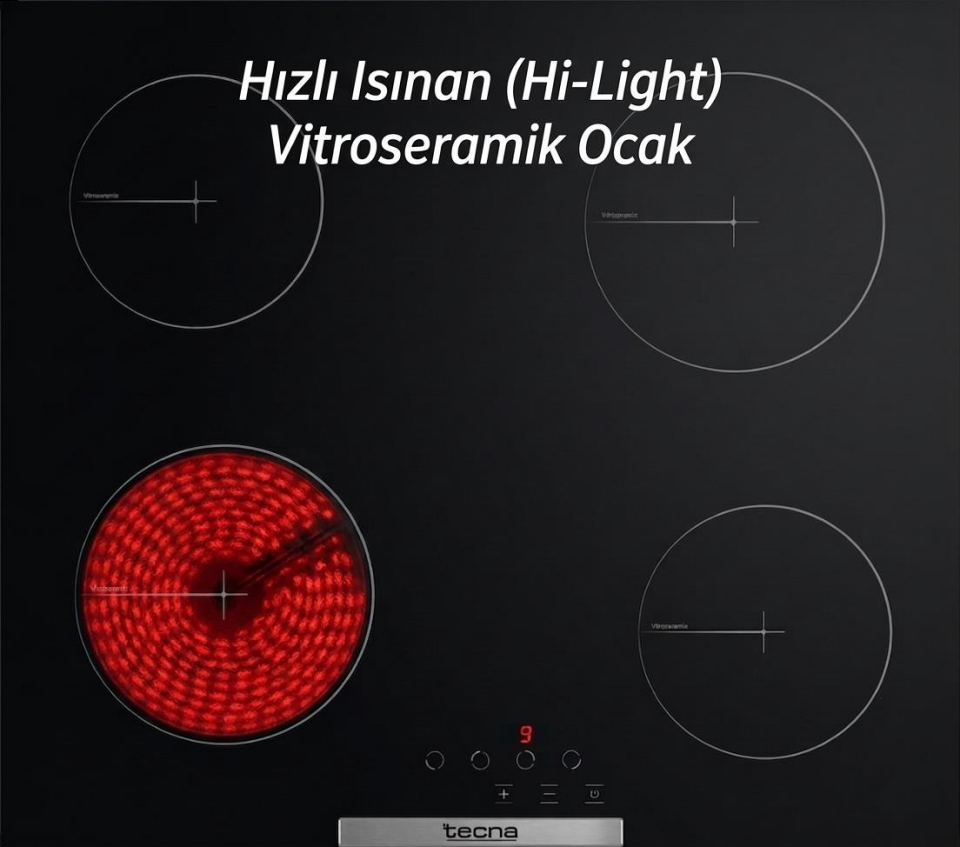Tecna AO 60VTS 4 Gözlü Hi-Light Elektrikli Vitroseramik Ocak