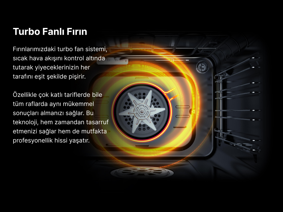 Tecna TF 613WBR+ Turbo Fanlı 3 Gözü Gaz+1 Gözü Wok Ocaklı Tam Boy Fırın
