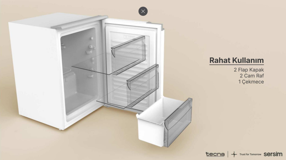 Tecna TTD 3105 KEP Mini Derin Dondurucu Beyaz