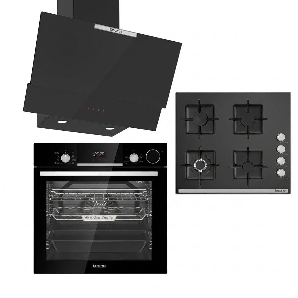 Tecna Steamtec Siyah Cam Dokunmatik/9 Programlı Ankastre Set