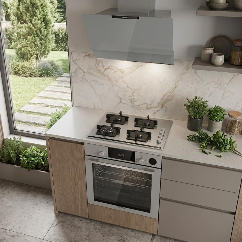 Tecna Steamtec Gri Cam Dokunmatik/9 Programlı Ankastre Set