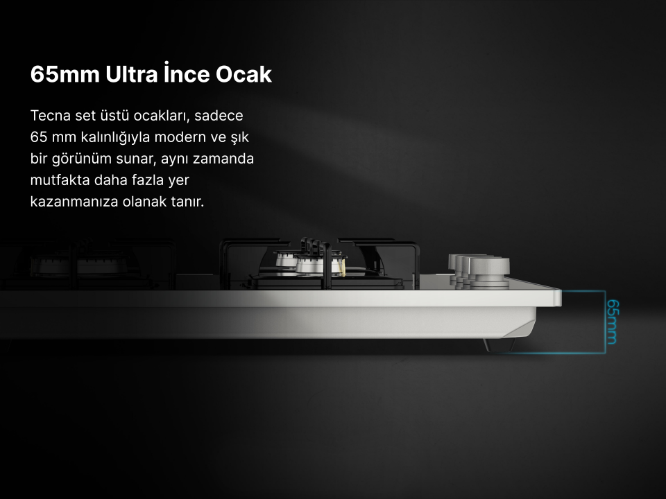 Tecna SÜO 604GC Gri Cam 4 Gözlü Gazlı Set Üstü Ocak