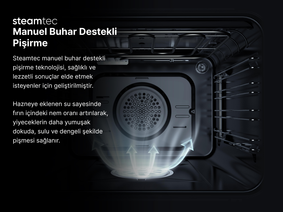 Tecna AF 8093S 80 Lt Dijital Buhar Destekli Ankastre Fırın