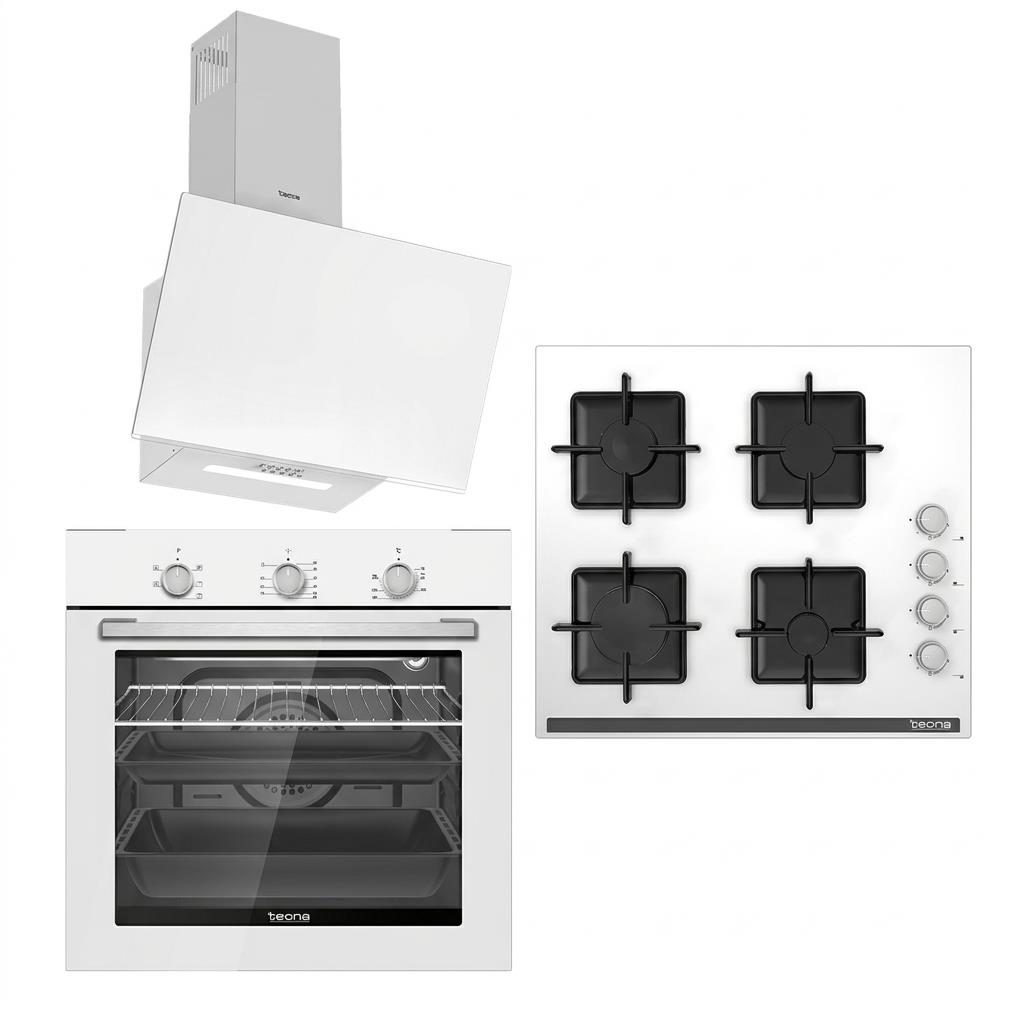 Tecna Cooktec Beyaz Cam Ankastre Set