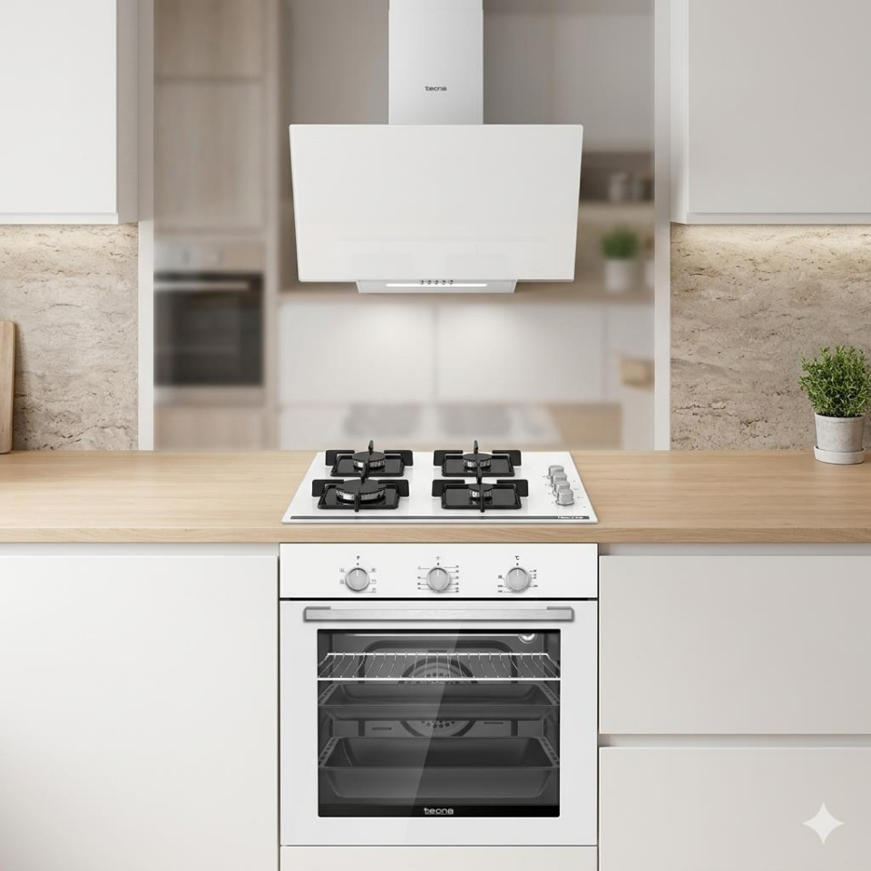 Tecna Cooktec Beyaz Cam Ankastre Set