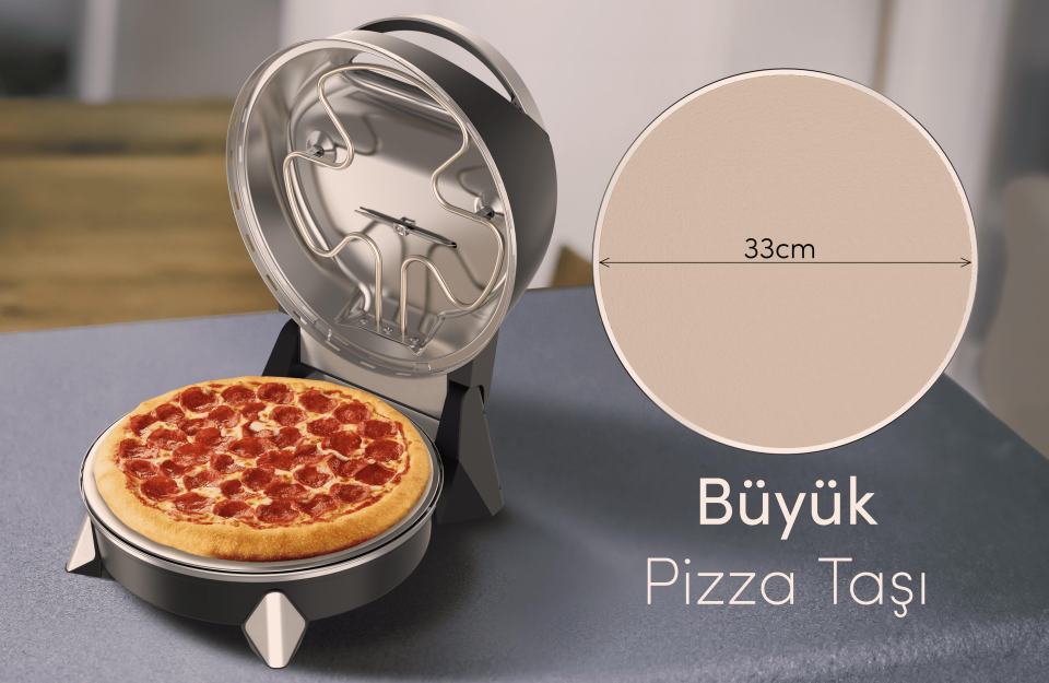 Tecna PF-S Siyah Mekanik 5 Seviye Pizza Fırını