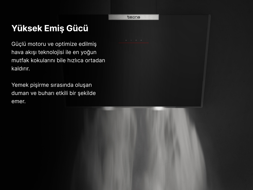 Tecna DA 651ES 60 cm Siyah Dokunmatik Cam Davlumbaz
