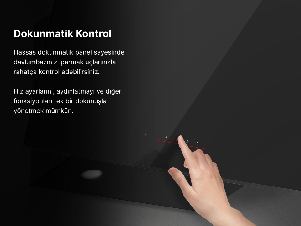 Tecna DA 651EG 60 cm Gri Dokunmatik Cam Davlumbaz